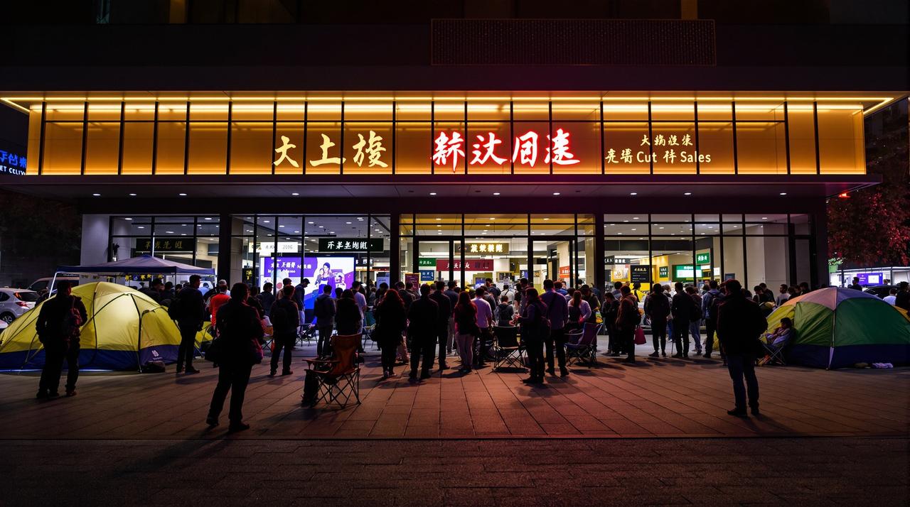 某地楼市新政引发抢购潮，售楼处通宵排队场面震撼